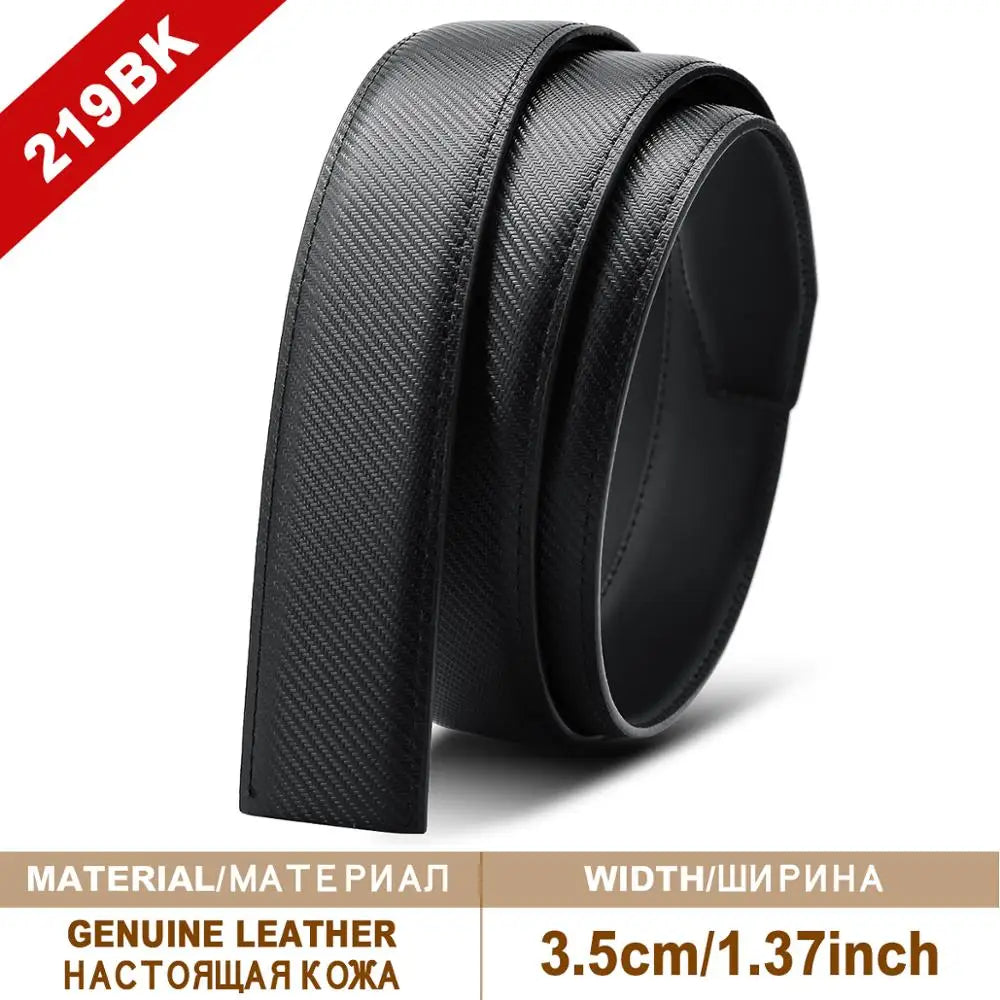 Herren Leder-Gürtelriemen ohne Schnalle 3,5 cm Rindsleder Casual Business