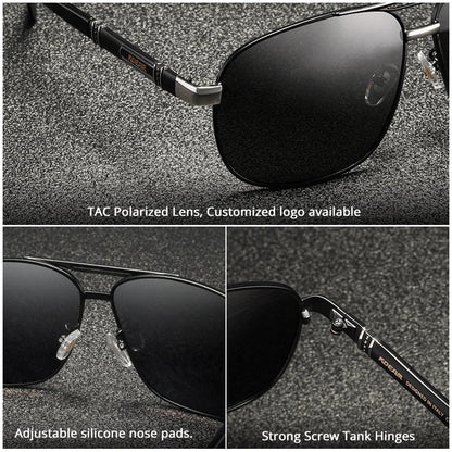 Sonnenbrille Al-Mg quadratisch polarisiert Outdoor UV400 Herren Damen