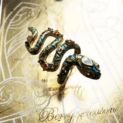 Damen-Ring Schlange Bohemia vergoldet aus Sterlingsilber