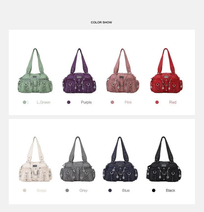 Damen-Satchel-Handtasche aus PU-Leder mit Reißverschluss und viel Stauraum für Alltag und Freizeit