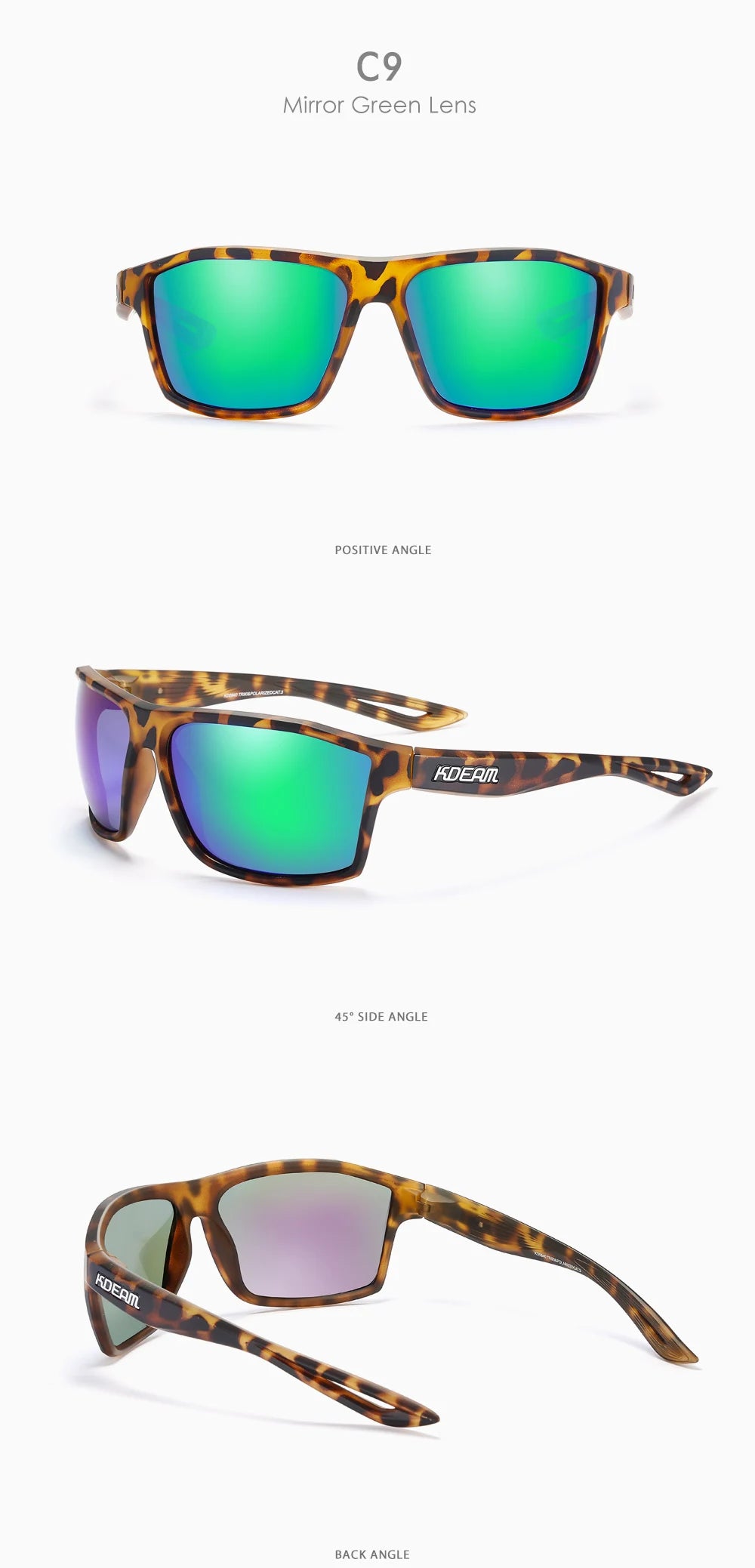 Sonnenbrille quadratisch polarisiert 65mm Outdoor Angeln Sport Herren