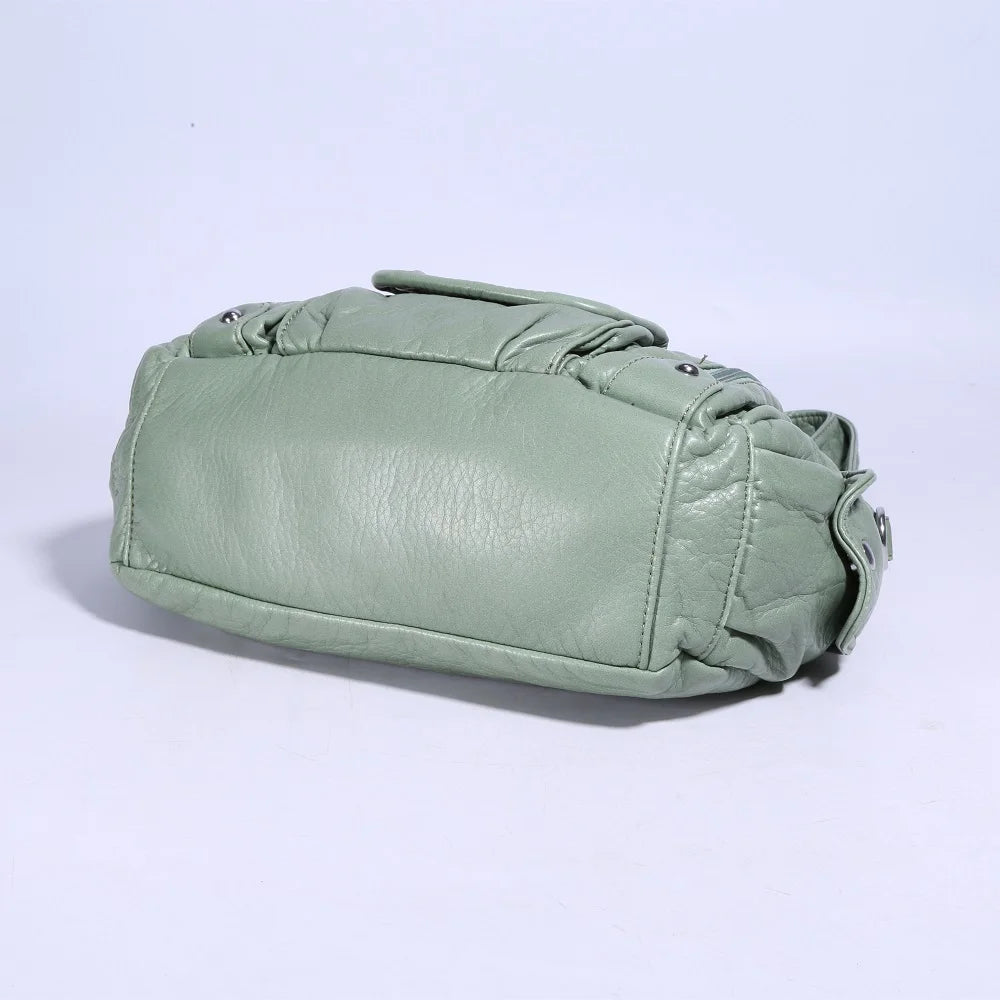 Damen-Schultertasche Aus PU-Leder Mit Reißverschluss Und Innenfach Für Alltag Und Freizeit