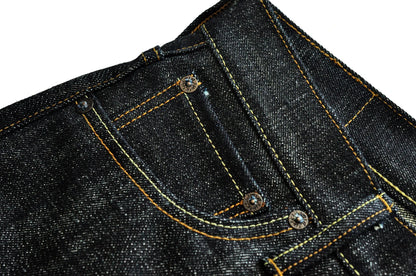 Herren Jeans im Vintage-Stil aus Selvedge Raw Denim mit Silber-überzogenen Knöpfen
