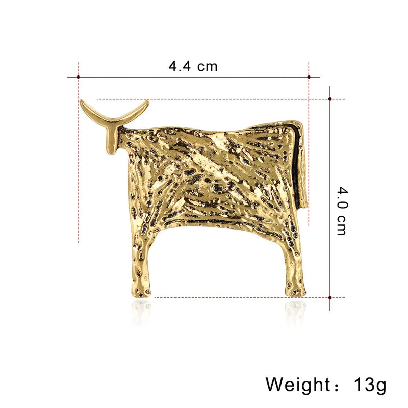 Brosche Stier Emaille Sternzeichen Rind Kuh Tier Schmuck Unisex