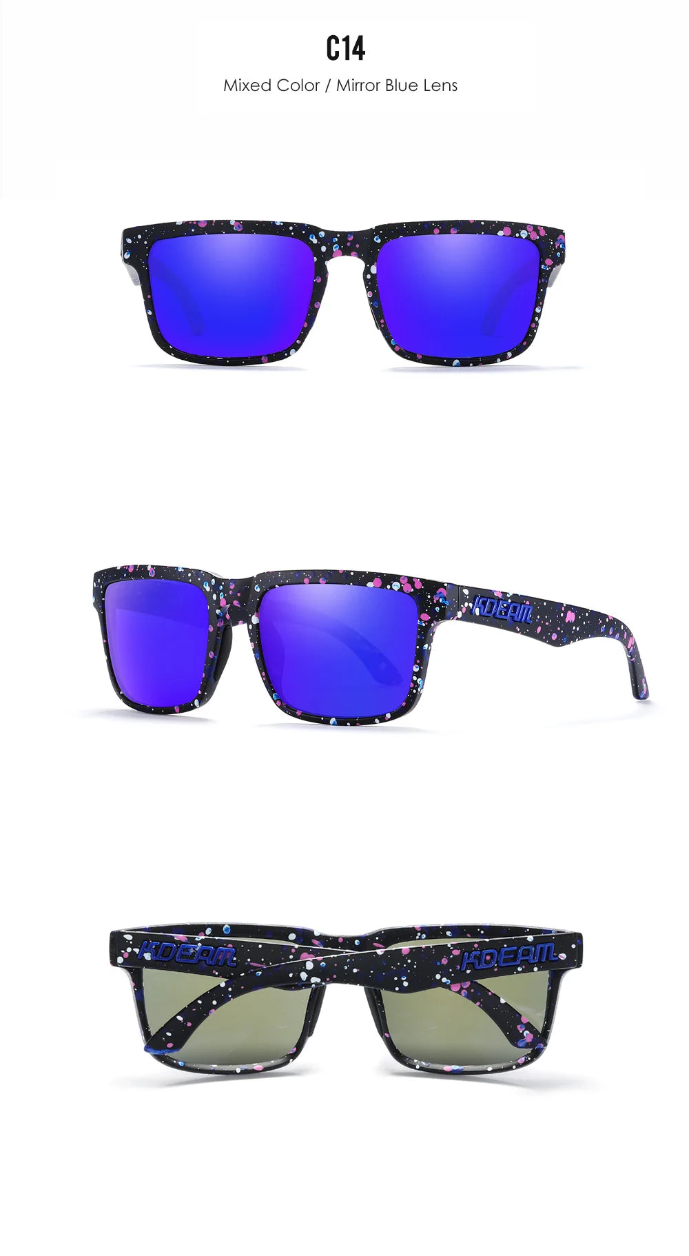 Sonnenbrille quadratisch polarisiert Angeln Lifestyle Spiegel Hartbox Unisex