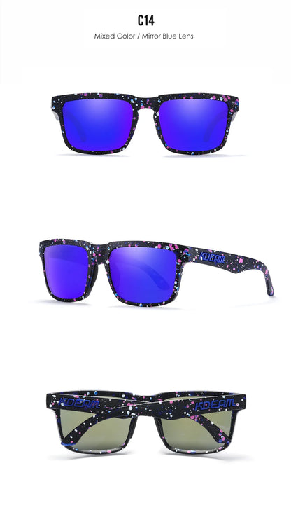 Sonnenbrille quadratisch polarisiert Angeln Lifestyle Spiegel Hartbox Unisex