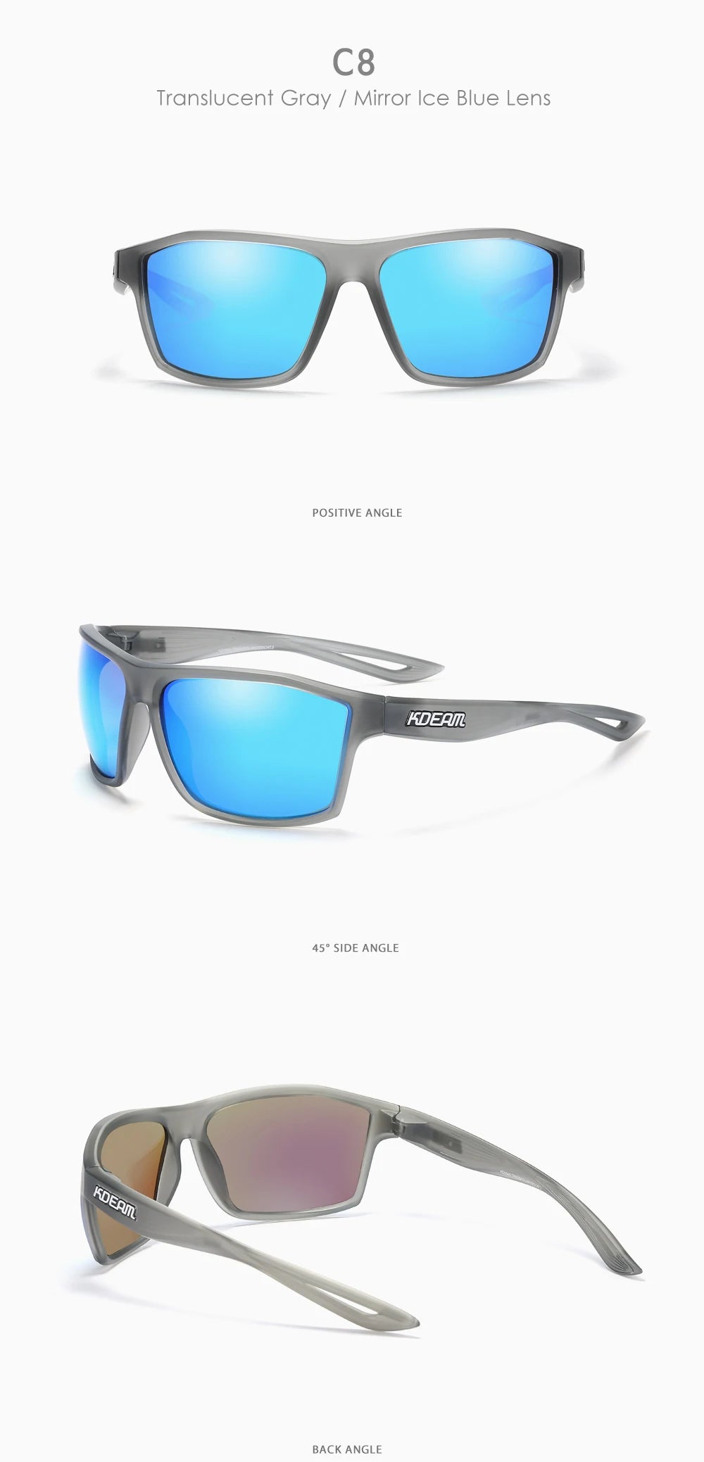 Sonnenbrille quadratisch polarisiert 65mm Outdoor Angeln Sport Herren
