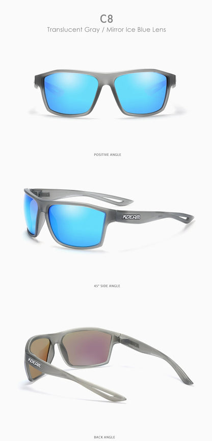 Sonnenbrille quadratisch polarisiert 65mm Outdoor Angeln Sport Herren