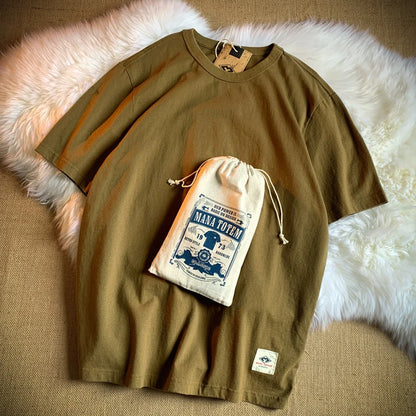 Herren T-Shirt aus einfarbiger Baumwolle mit kurzen Ärmeln für den Sommer