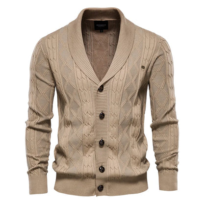 Männer Strickjacke aus hochwertiger Baumwolle im Casual-Stil für den Winter