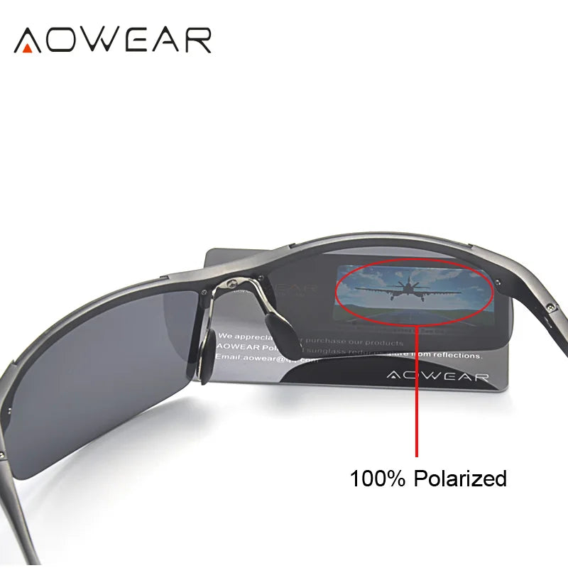 AOWEAR Aluminium Polarisierte Photochrome Sonnenbrille Männer Luxus Qualität Randlose Chameleon Gläser Männlichen Tag Nacht Fahren Sonnenbrille