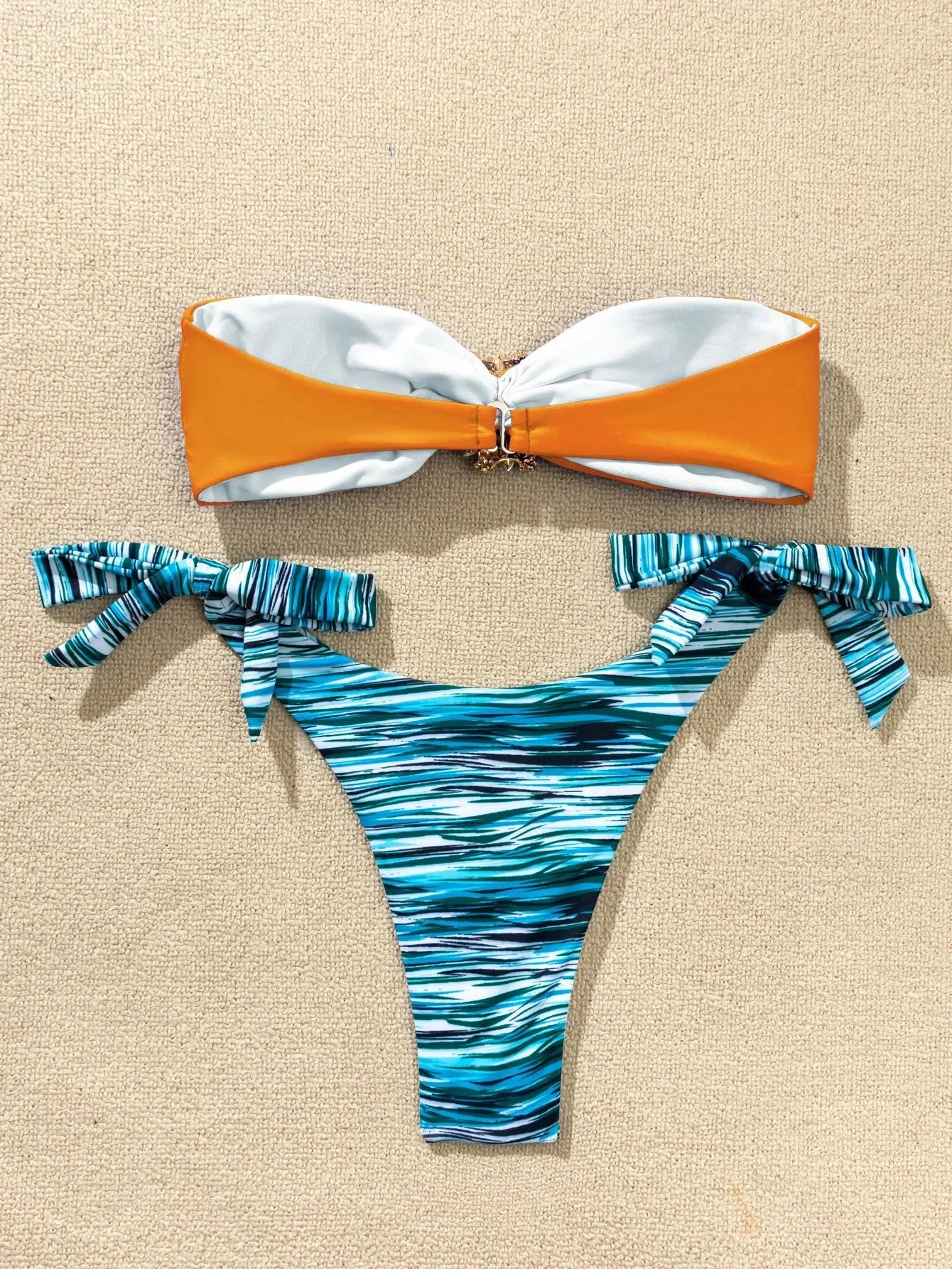 Plaid Bikini-Set für Damen mit Push-up-Effekt – ideal für Strand und Pool