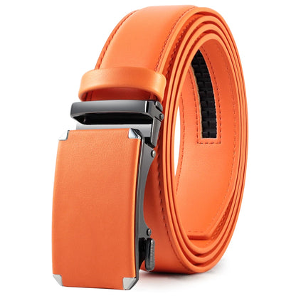 Herren Echtleder-Gürtel 3,4 cm Automatik-Schnalle Business Leisure Rindsleder