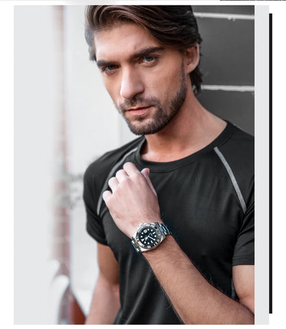 Herren-Taucheruhr mit Keramikluenette und NH35-Automatikwerk