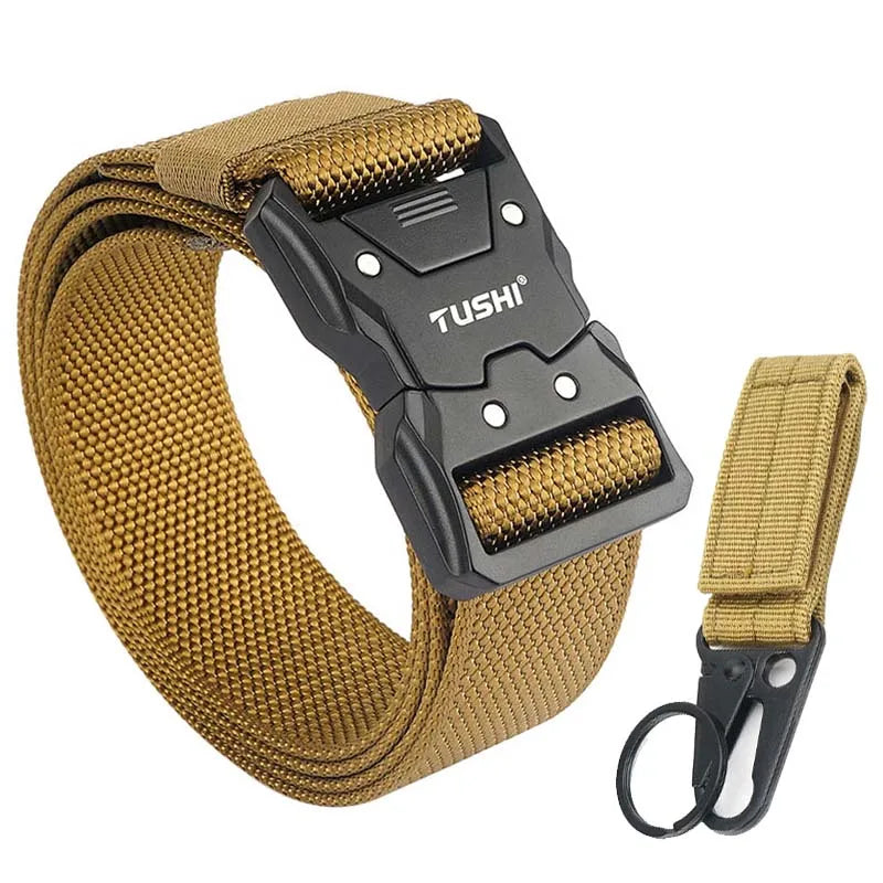 Herren-Taktischer Gürtel aus 1200D Nylon mit Schnellverschluss und robuster Metall-Schnalle, Breite 3,8 cm