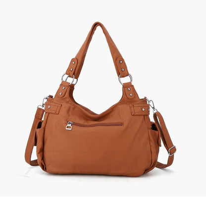 Damen-Schultertasche aus PU-Material Mit Großem Fassungsvermögen und Reißverschluss für Alltag und Freizeit
