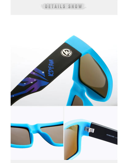 Sonnenbrille quadratisch polarisiert UV400 Punk-Stil elastisch Herren