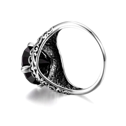 Damen-Ring Mit Zirkon Stein Aus 925 Sterling Silber Im Antik Stil Für Festliche Anlässe