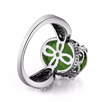 Damen-Ring Aus Sterlingsilber Mit Peridot August Geburtsstein Vintage-Charme Schmuckstück