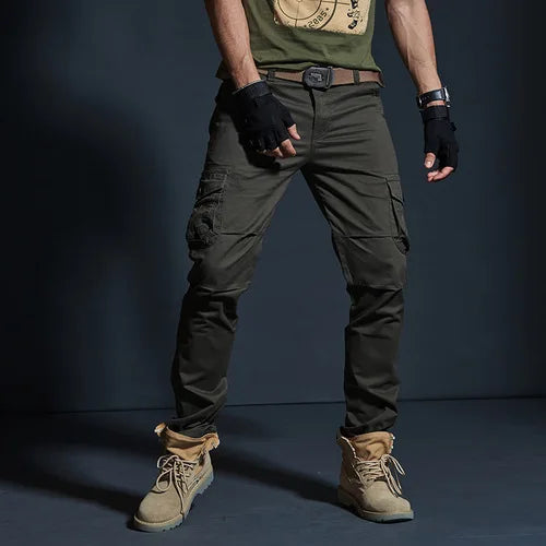 Männer Cargo Hosen im Military Style mit wasserdichten Taschen für Casual-Look