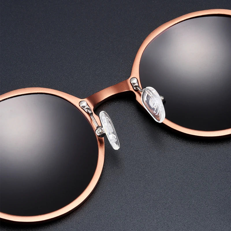 Sonnenbrille rund Al-Mg Vintage Steampunk polarisiert Marken-Design