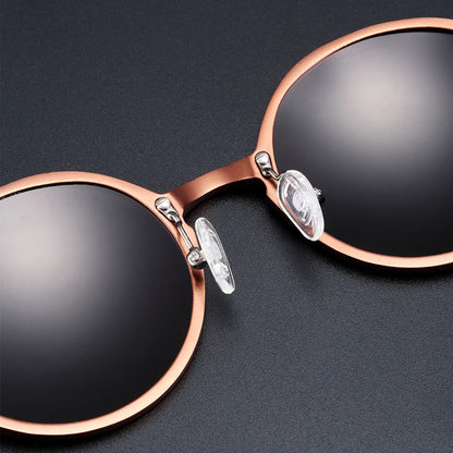 Sonnenbrille Steampunk rund Al-Mg Retro Vintage leicht Herren Damen