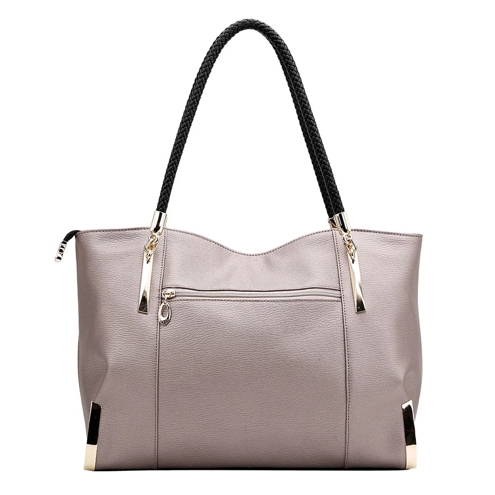Damen Handtasche aus Rindsleder – Elegante Schultertasche mit Reißverschluss und großem Stauraum