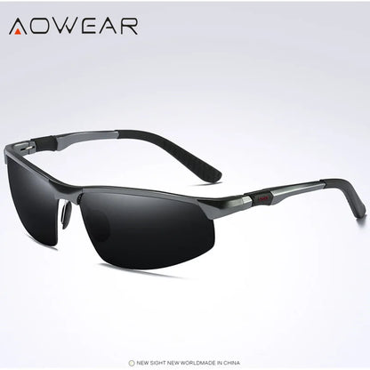 AOWEAR Luxus Qualität Randlose Spiegel Sonnenbrille Männer Polarisierte Sport Im Freien Sonnenbrille Retro UV400 Anti-glare Fahren Sonnenbrille