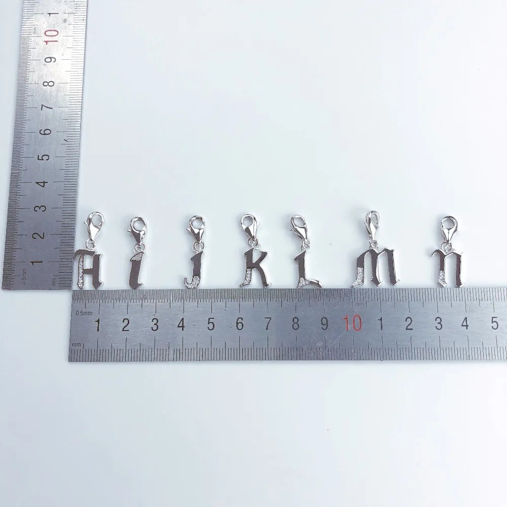 Damen-Charm-Anhänger Buchstaben ABC Glück aus Sterlingsilber