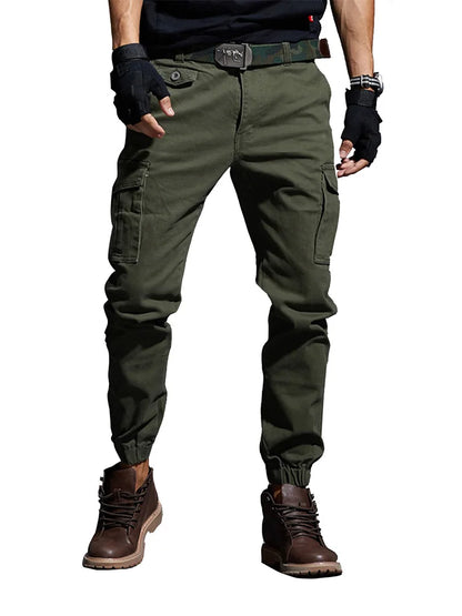 Herren Cargo Hosen mit elastischem Fußschluss und mehreren Taschen für den Alltag