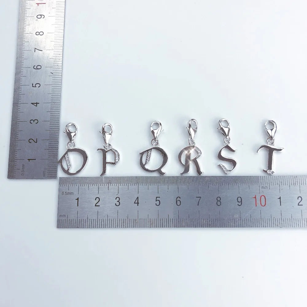 Damen-Charm-Anhänger Buchstaben ABC Glück aus Sterlingsilber