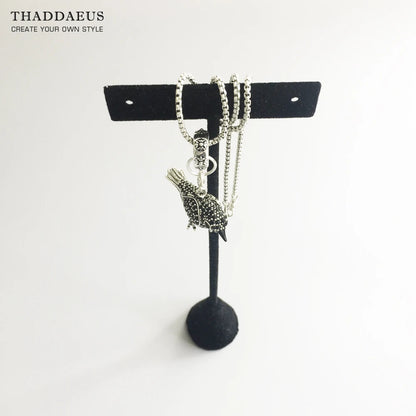 Damen-Charm-Anhänger Rabe Pavé mystisch aus Sterlingsilber
