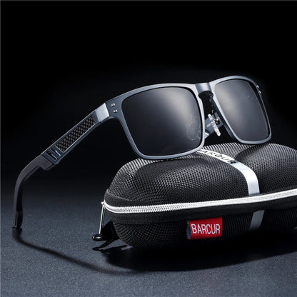 Sonnenbrille Al-Mg quadratisch polarisiert Spiegel Sport Herren Damen