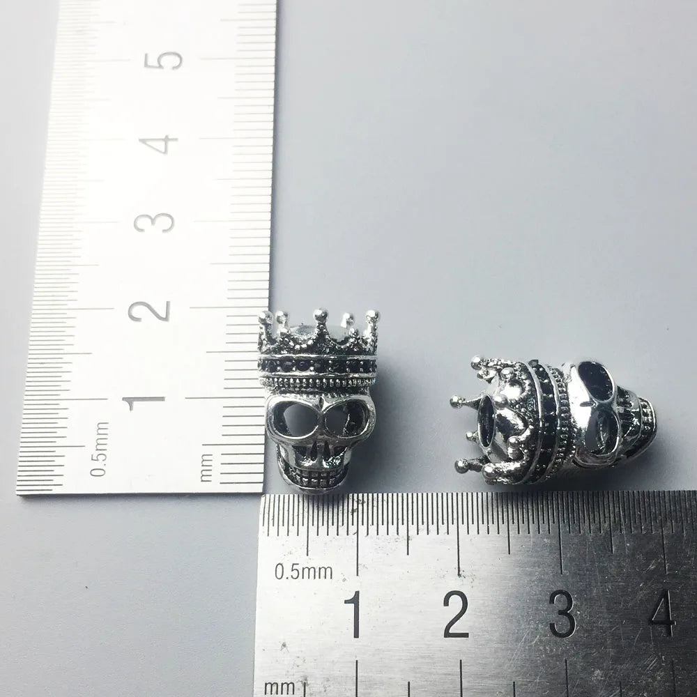 Damen-Armband Perlen Totenkopf König Karma aus Sterlingsilber