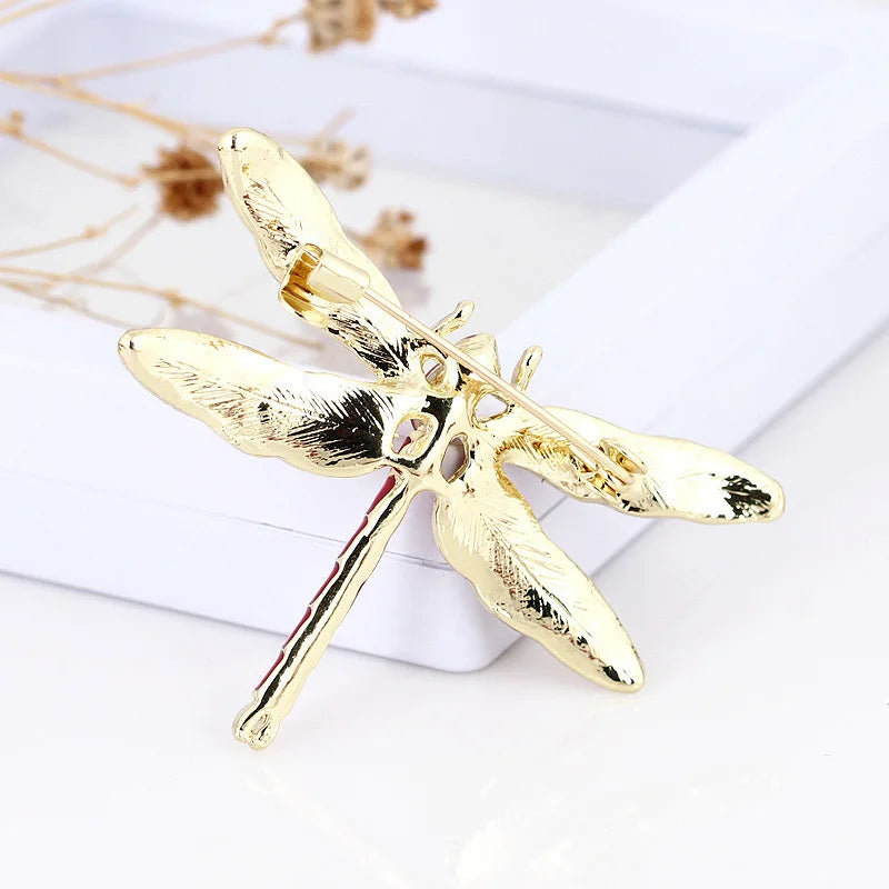 Brosche Libelle Vintage Insekt Kristall Groß Hochzeit Schmuck Damen