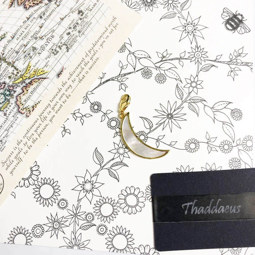 Damen-Charm-Anhaenger Mond gold aus Sterlingsilber