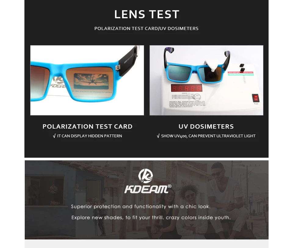 Sonnenbrille quadratisch polarisiert UV400 Punk-Stil elastisch Herren