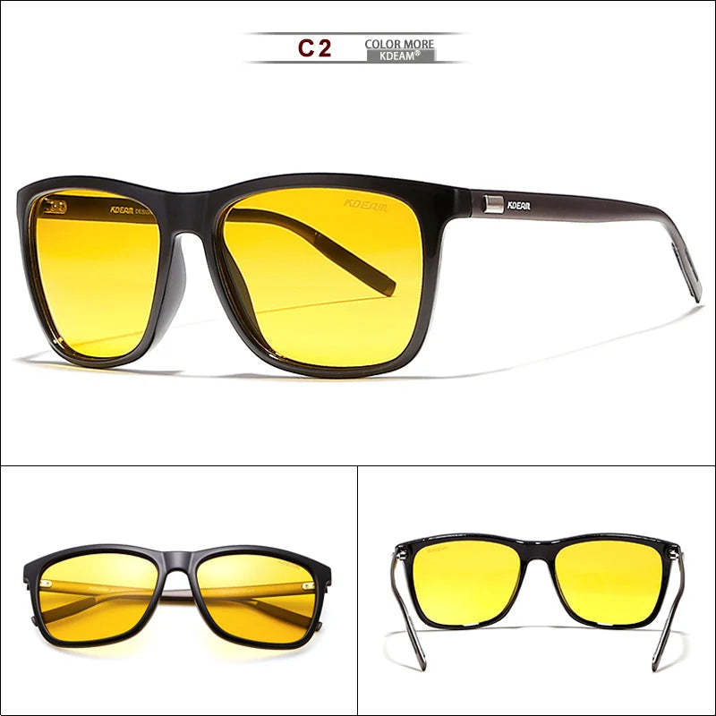 Sonnenbrille Fahren Nachtsicht Al-Mg polarisiert TAC UV400 Komplettzubehör