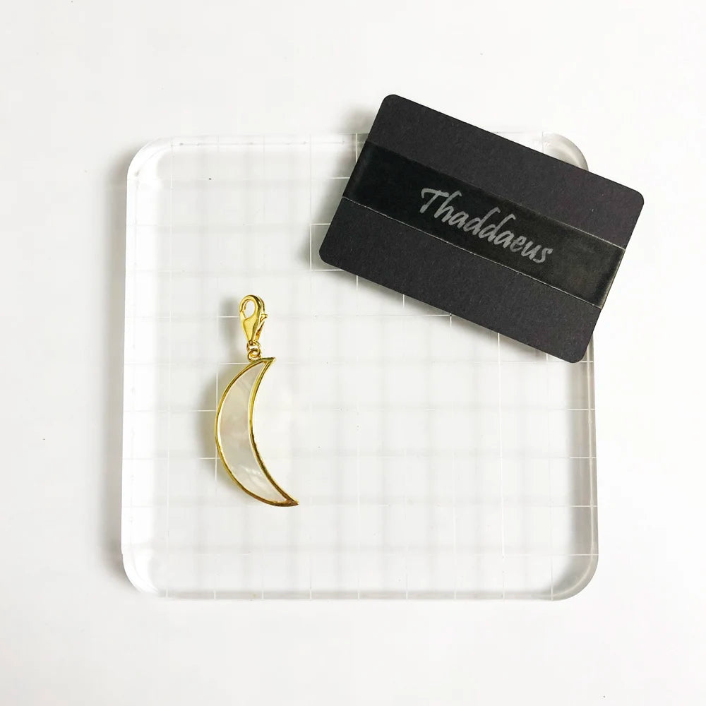 Damen-Charm-Anhaenger Mond gold aus Sterlingsilber