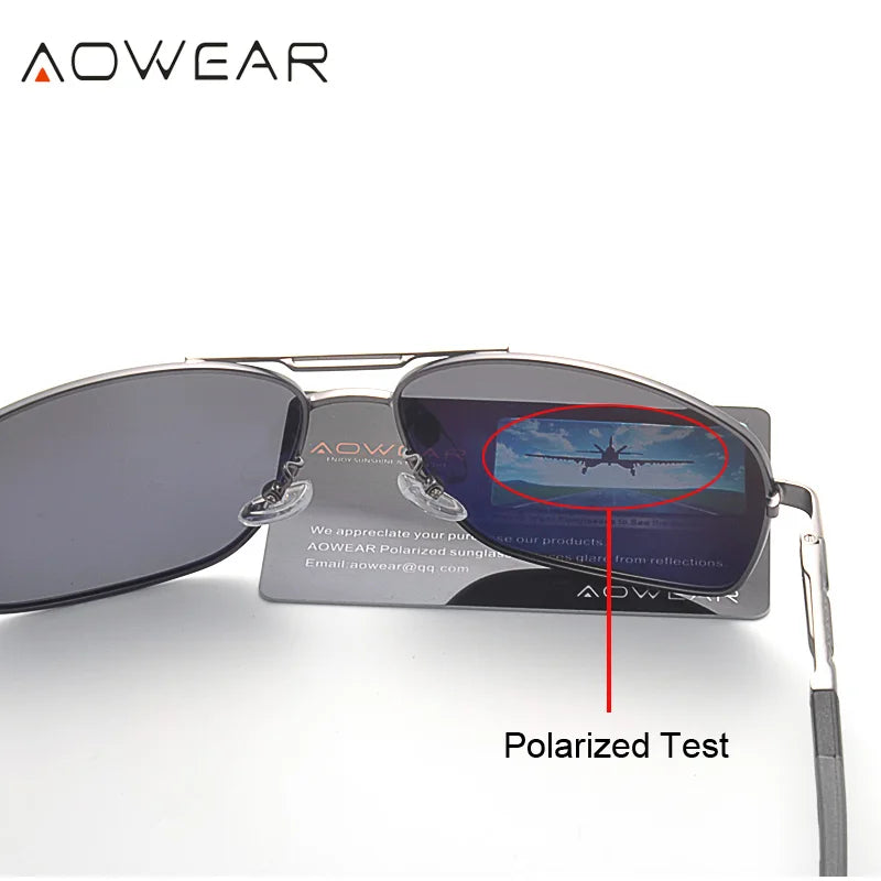 AOWEAR Luftfahrt Polarisierte Sonnenbrille Männer Aluminium Fahren Spiegel Sonnenbrille Männlich Marke Designer Retro Brillen Zubehör gafas