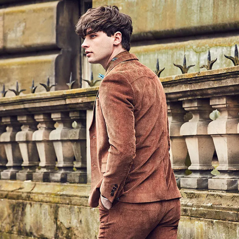 Lange Herren-Anzughose mit blauem Camouflage-Print – Slim Fit für Büro und Freizeit sowie Hochzeiten geeignet.