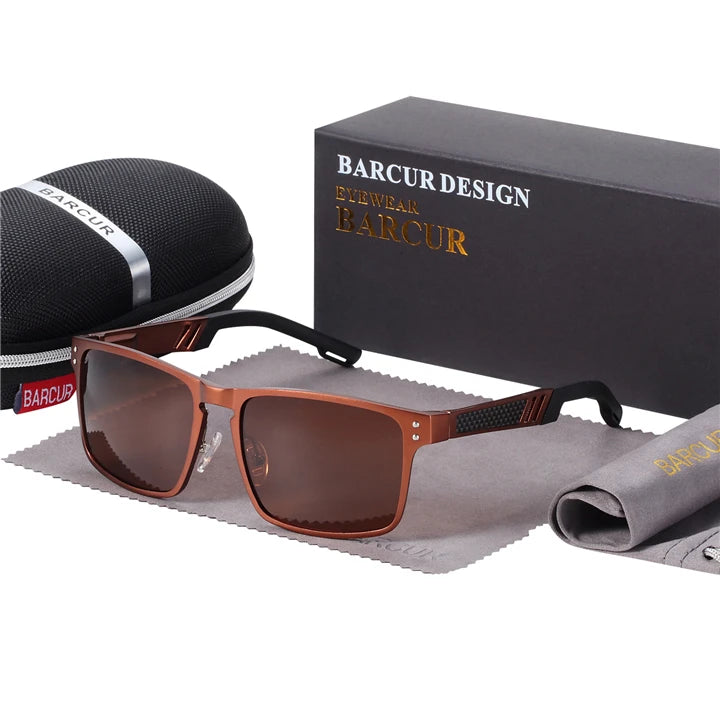 Sonnenbrille Al-Mg quadratisch polarisiert Spiegel Sport Herren Damen