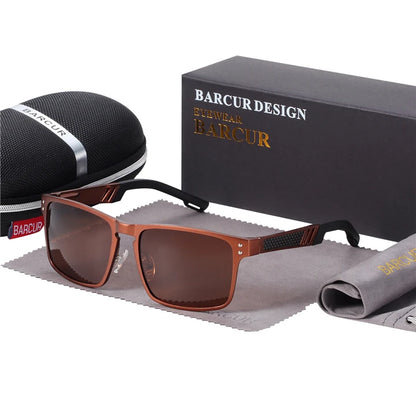 Sonnenbrille Al-Mg quadratisch polarisiert Spiegel Sport Herren Damen