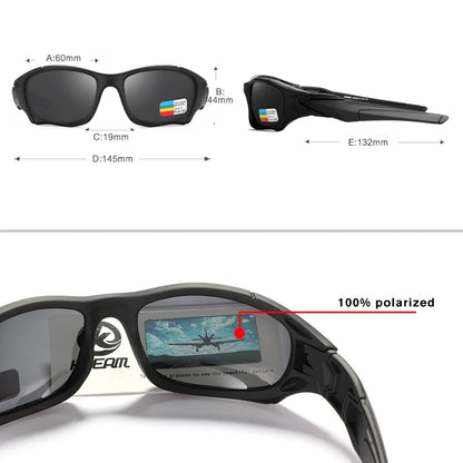Sonnenbrille Radfahren polarisiert schwarz Krieger-Stil Reißverschlussetui Herren