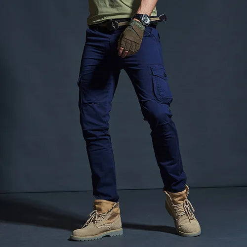 Männer Cargo Hosen im Military Style mit wasserdichten Taschen für Casual-Look