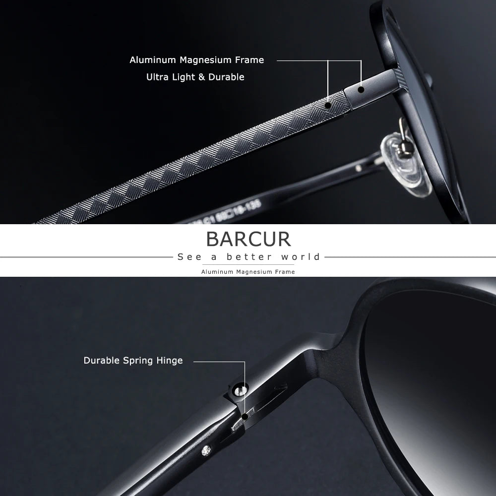 Sonnenbrille rund Al-Mg Vintage Steampunk polarisiert Marken-Design