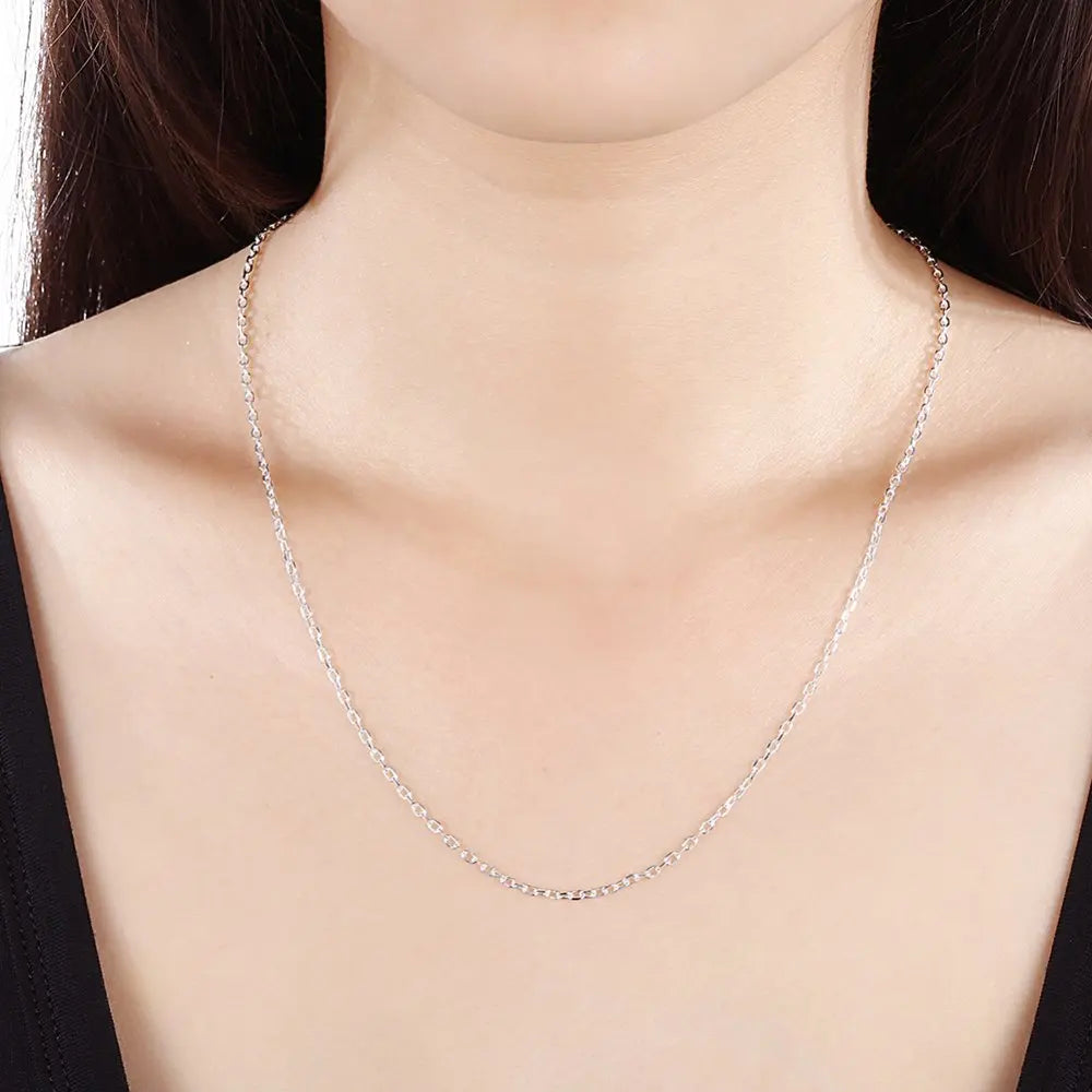 Damen-Halskette Rolo-Kette klassisch aus Sterlingsilber