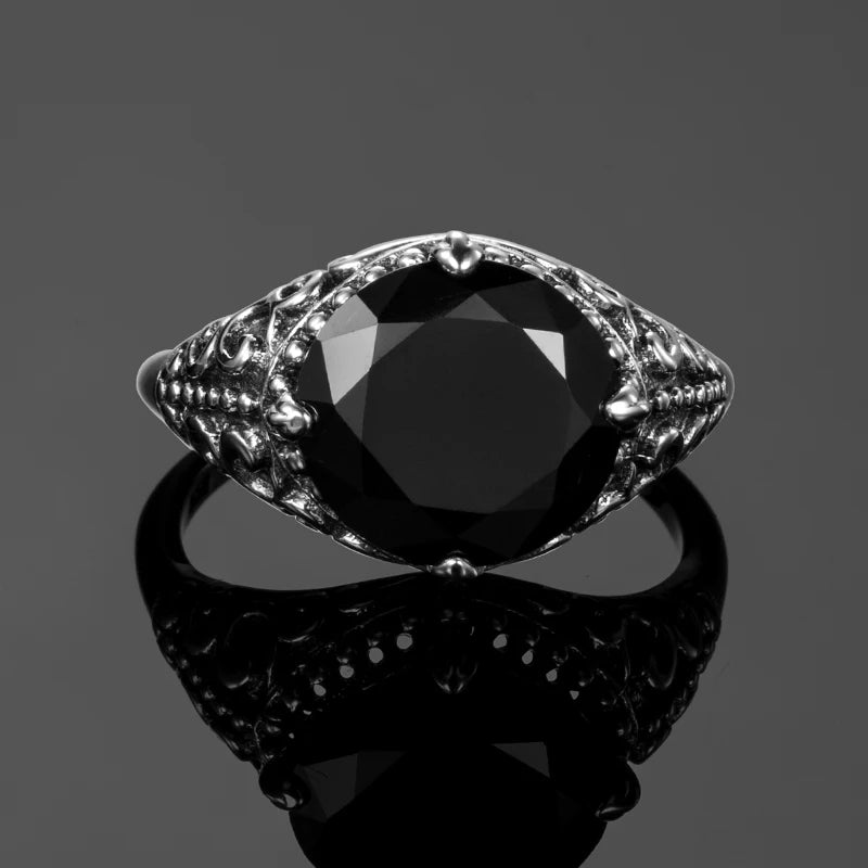 Damen-Ring Mit Zirkon Stein Aus 925 Sterling Silber Im Antik Stil Für Festliche Anlässe