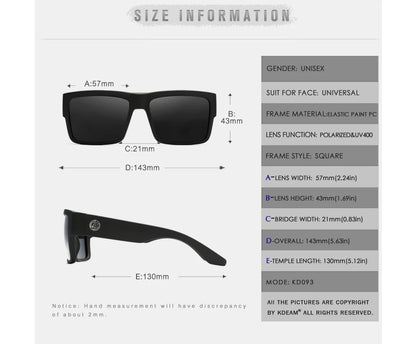 Sonnenbrille quadratisch polarisiert UV400 Punk-Stil elastisch Herren