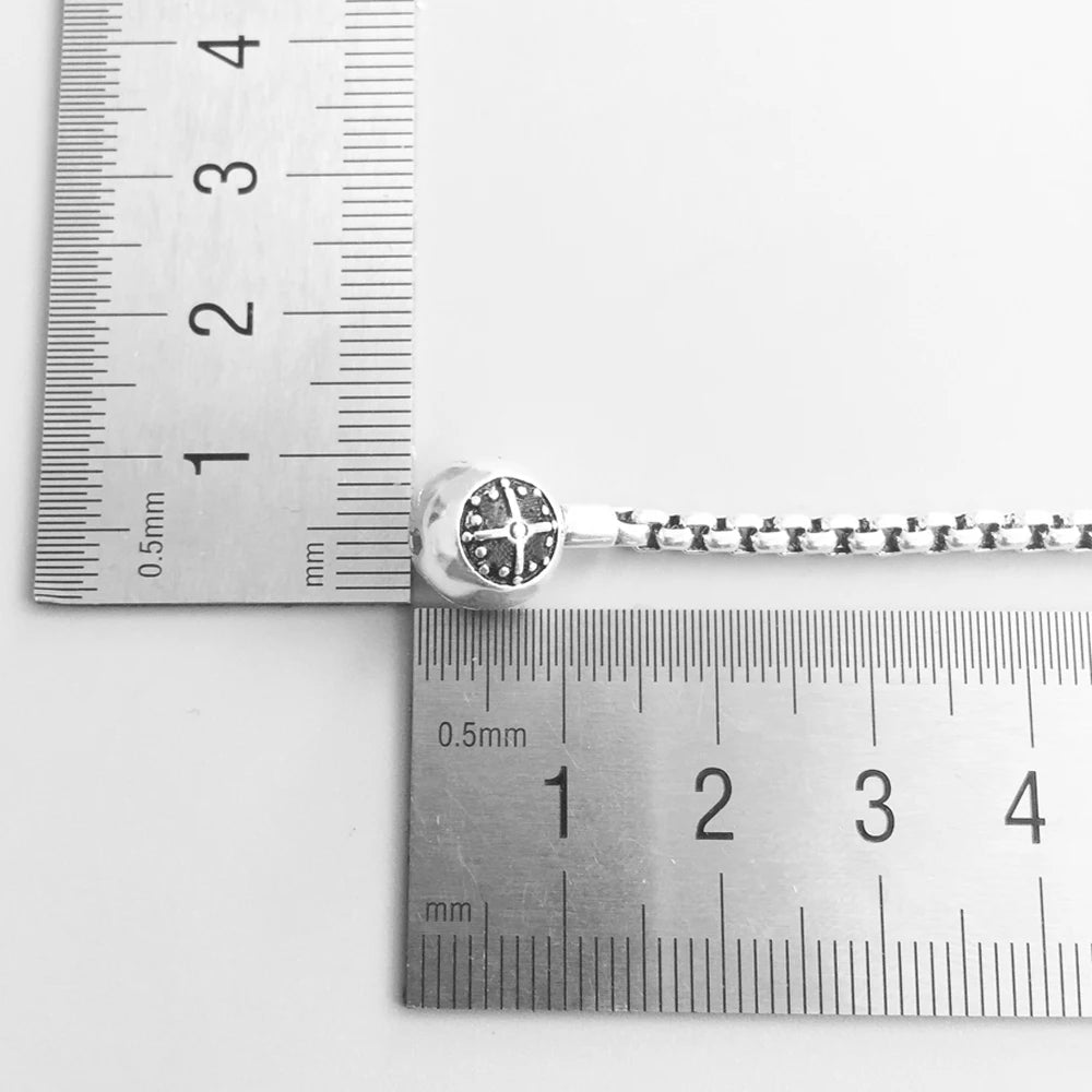 Damen-Armband schwarze Gliederkette Karma aus Sterlingsilber